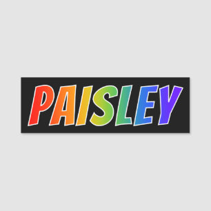 First Name "PAISLEY": Fun Rainbow Colouring Tag