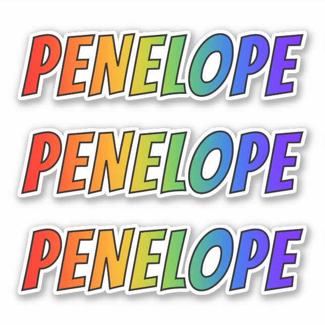 First Name "PENELOPE" w/ Fun Rainbow Colouring (Front)