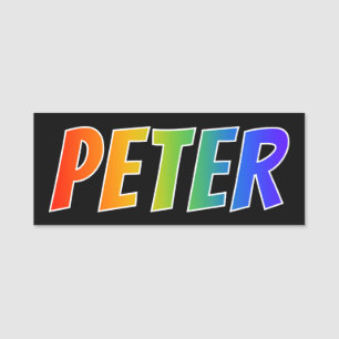 First Name "PETER": Fun Rainbow Colouring Tag