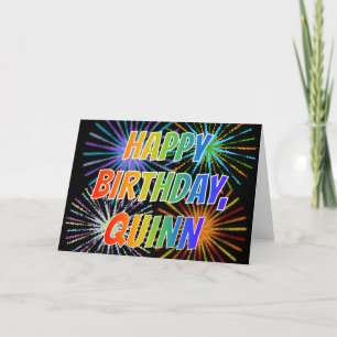 First Name "QUINN" Fun "HAPPY BIRTHDAY" Card