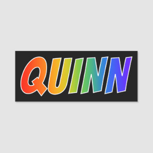First Name "QUINN": Fun Rainbow Colouring Tag