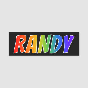 First Name "RANDY": Fun Rainbow Colouring Tag
