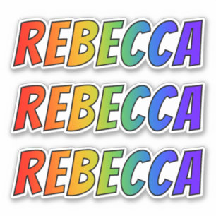 First Name "REBECCA" w/ Fun Rainbow Colouring