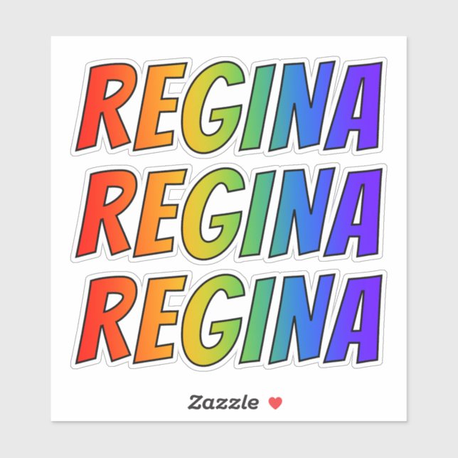 First Name "REGINA" w/ Fun Rainbow Colouring (Sheet)