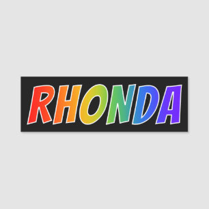 First Name "RHONDA": Fun Rainbow Colouring Tag