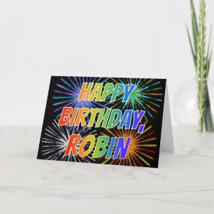 First Name "ROBIN" Fun "HAPPY BIRTHDAY" Card