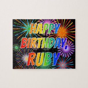 First Name "RUBY", Fun "HAPPY BIRTHDAY" Jigsaw Puzzle