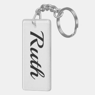 first name Ruth black white Key Ring