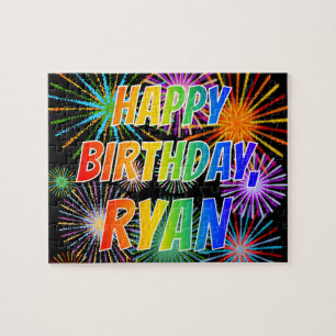 First Name "RYAN", Fun "HAPPY BIRTHDAY" Jigsaw Puzzle