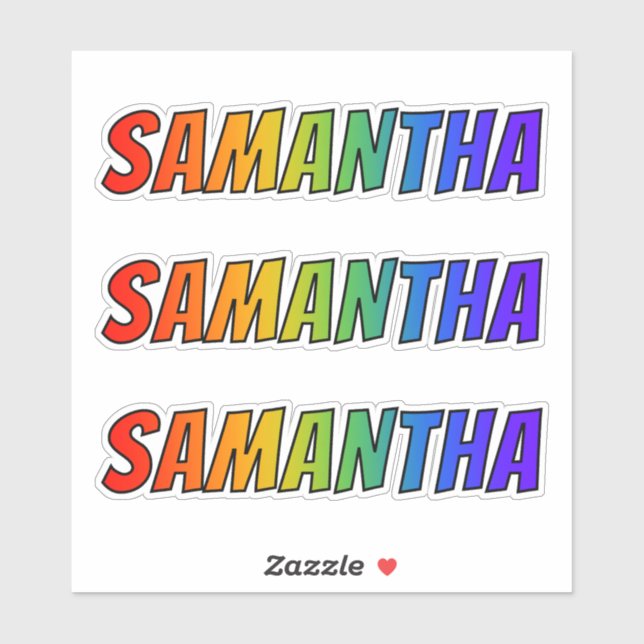 First Name "SAMANTHA" w/ Fun Rainbow Colouring (Sheet)