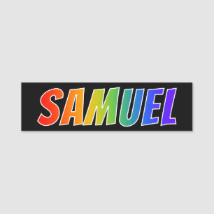 First Name "SAMUEL": Fun Rainbow Colouring Tag