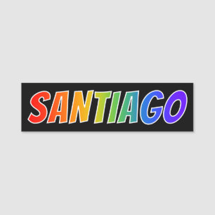 First Name "SANTIAGO": Fun Rainbow Colouring Tag