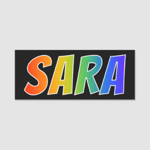 First Name "SARA": Fun Rainbow Colouring Tag