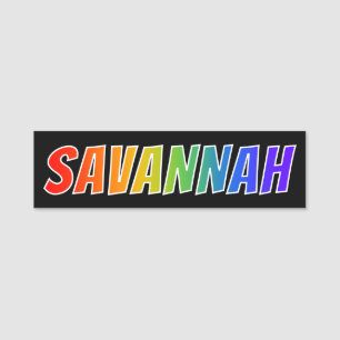 First Name "SAVANNAH": Fun Rainbow Colouring Tag
