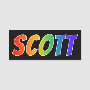 First Name "SCOTT": Fun Rainbow Colouring Tag