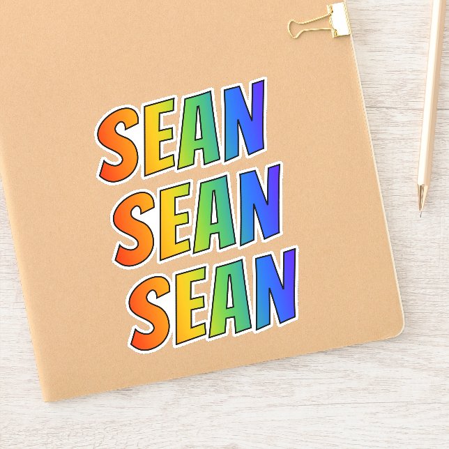 First Name "SEAN" w/ Fun Rainbow Colouring (Notebook)