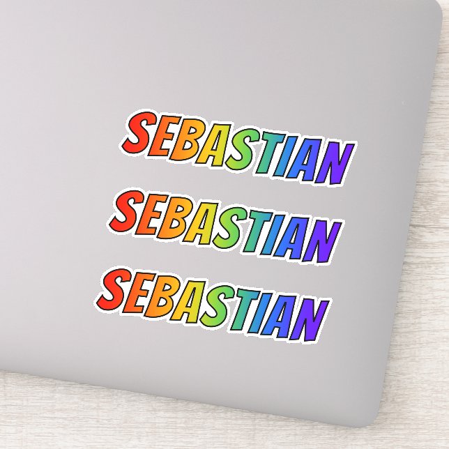 First Name "SEBASTIAN" w/ Fun Rainbow Colouring (Detail)