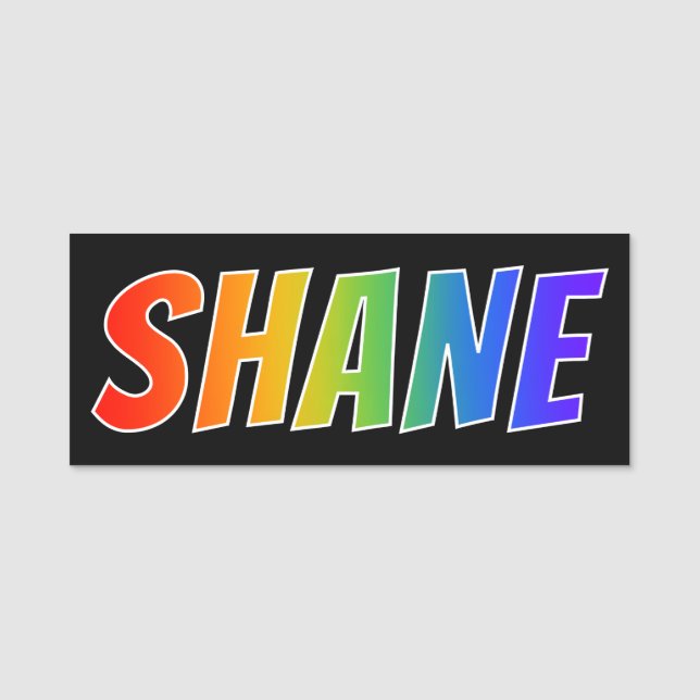 First Name "SHANE": Fun Rainbow Colouring Tag (Front)