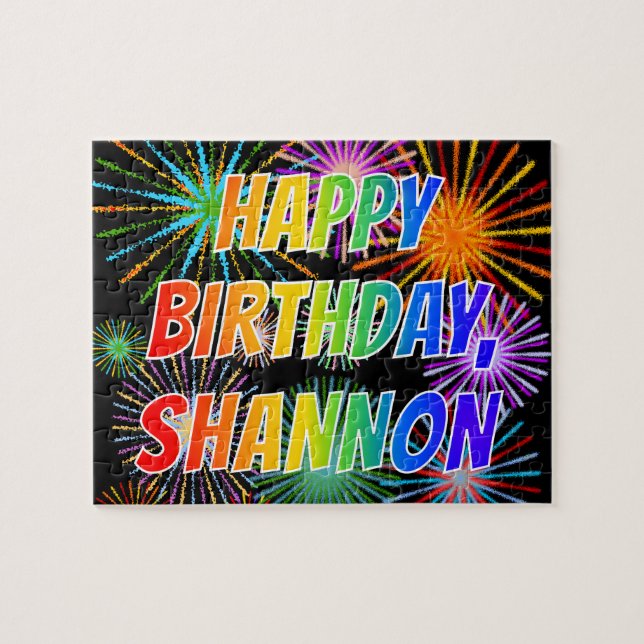 First Name "SHANNON", Fun "HAPPY BIRTHDAY" Jigsaw Puzzle (Horizontal)