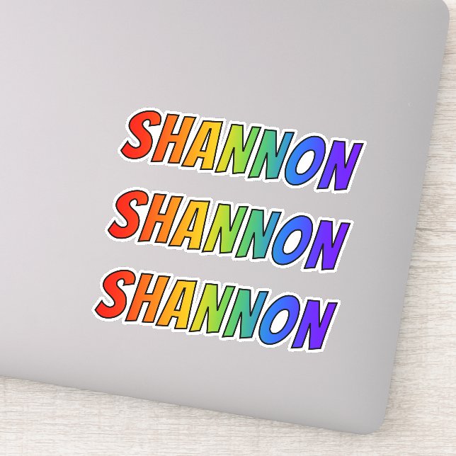 First Name "SHANNON" w/ Fun Rainbow Colouring (Detail)