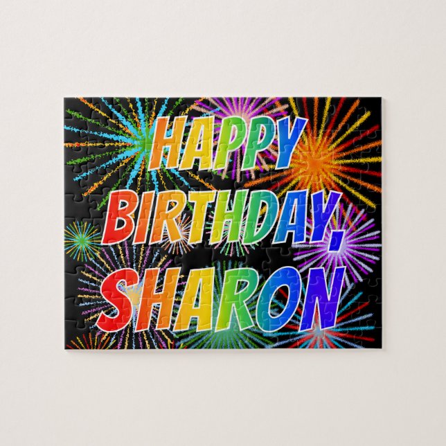 First Name "SHARON", Fun "HAPPY BIRTHDAY" Jigsaw Puzzle (Horizontal)