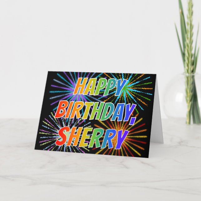 First Name "SHERRY" Fun "HAPPY BIRTHDAY" Card (Front)