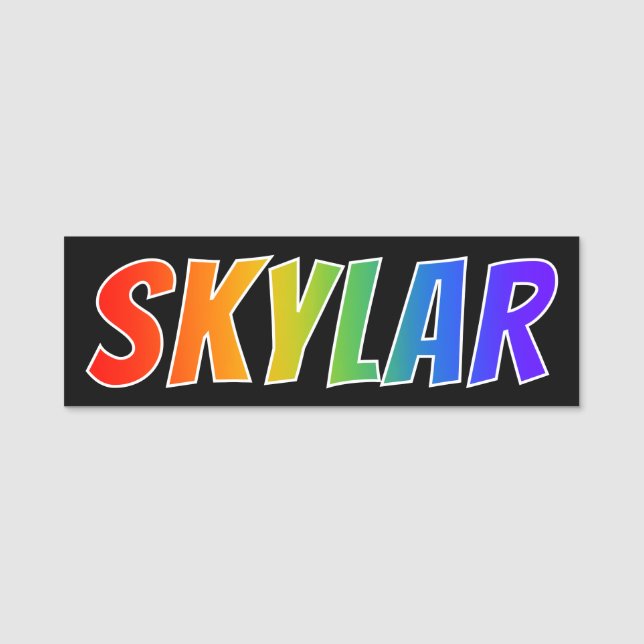 First Name "SKYLAR": Fun Rainbow Colouring Tag (Front)