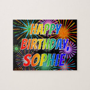 First Name "SOPHIE", Fun "HAPPY BIRTHDAY" Jigsaw Puzzle