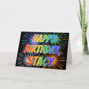 First Name "STACY" Fun "HAPPY BIRTHDAY" Card