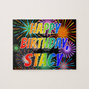 First Name "STACY", Fun "HAPPY BIRTHDAY" Jigsaw Puzzle