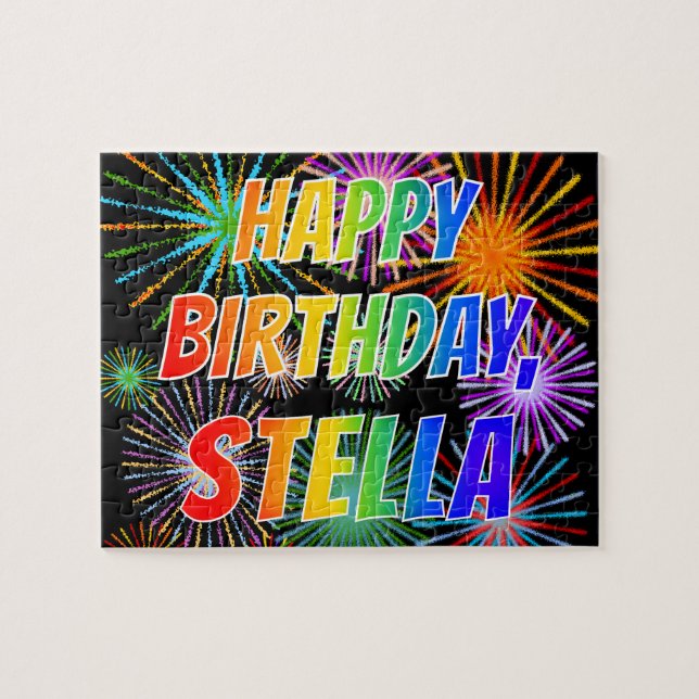 First Name "STELLA", Fun "HAPPY BIRTHDAY" Jigsaw Puzzle (Horizontal)