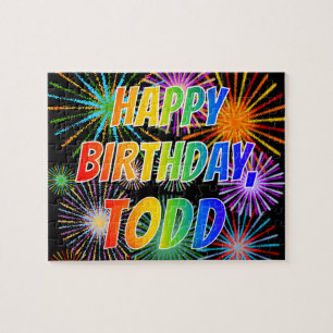 First Name "TODD", Fun "HAPPY BIRTHDAY" Jigsaw Puzzle