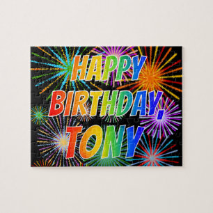 First Name "TONY", Fun "HAPPY BIRTHDAY" Jigsaw Puzzle