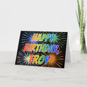 First Name "TROY" Fun "HAPPY BIRTHDAY" Card