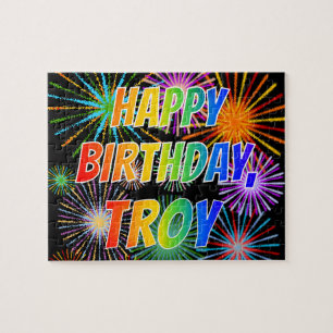 First Name "TROY", Fun "HAPPY BIRTHDAY" Jigsaw Puzzle