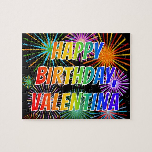 First Name "VALENTINA", Fun "HAPPY BIRTHDAY" Jigsaw Puzzle (Horizontal)