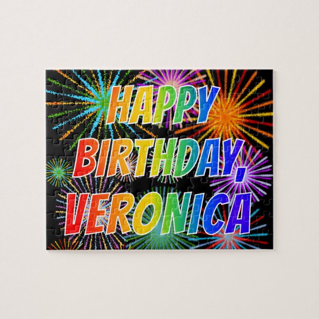 First Name "VERONICA", Fun "HAPPY BIRTHDAY" Jigsaw Puzzle (Horizontal)