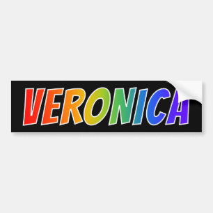 First Name "VERONICA": Fun Rainbow Colouring Bumper Sticker