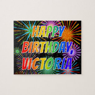 First Name "VICTORIA", Fun "HAPPY BIRTHDAY" Jigsaw Puzzle