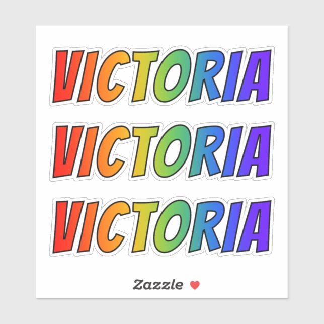 First Name "VICTORIA" w/ Fun Rainbow Colouring (Sheet)