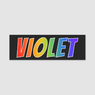 First Name "VIOLET": Fun Rainbow Colouring Tag