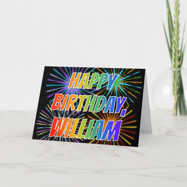 First Name "WILLIAM" Fun "HAPPY BIRTHDAY" Card (Front)