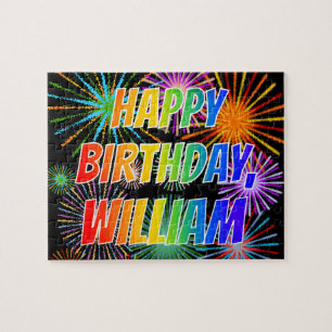 First Name "WILLIAM", Fun "HAPPY BIRTHDAY" Jigsaw Puzzle