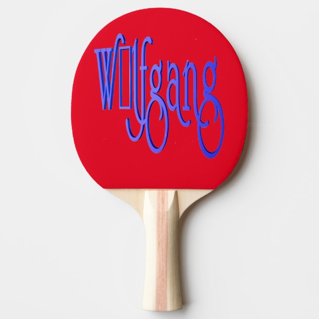First name Wolfgang Ping Pong Paddle (Front)