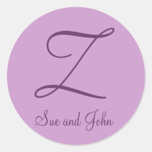 First Names and Last Initial Mauve Seal