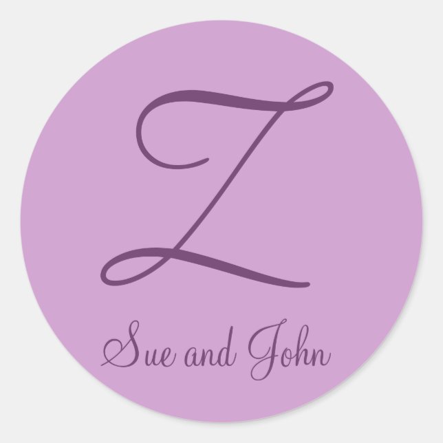 First Names and Last Initial Mauve Seal (Front)