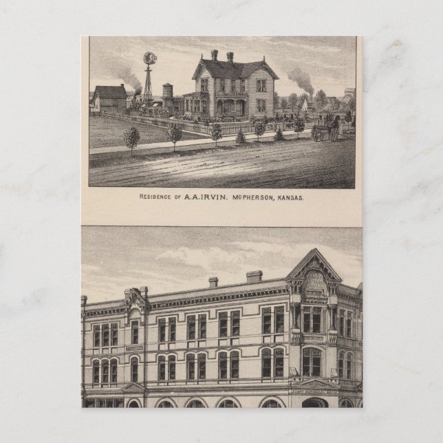 First National Bank, Kansas Postcard (Front)