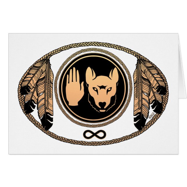 First Nations Cards  & Wolf Native Art Cards Metis (Front Horizontal)