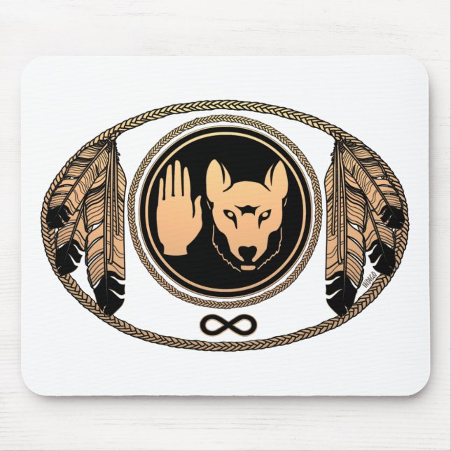 First Nations Mousepad Wolf Native Art Gifts Metis (Front)