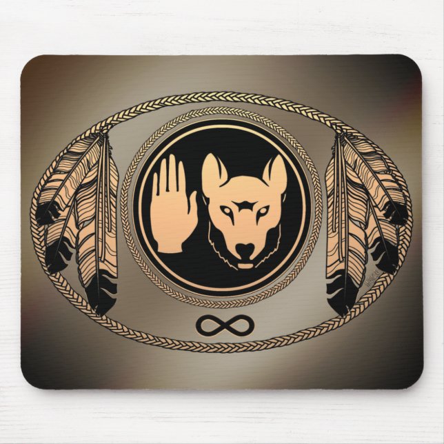 First Nations Wolf Gifts Native Art Mousepad (Front)